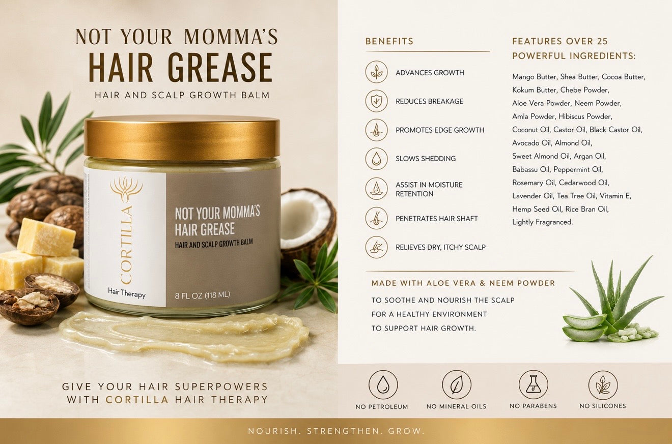 Not Your Momma's Hair Grease (Hair and Scalp Growth Balm) By Cortilla Hair Therapy