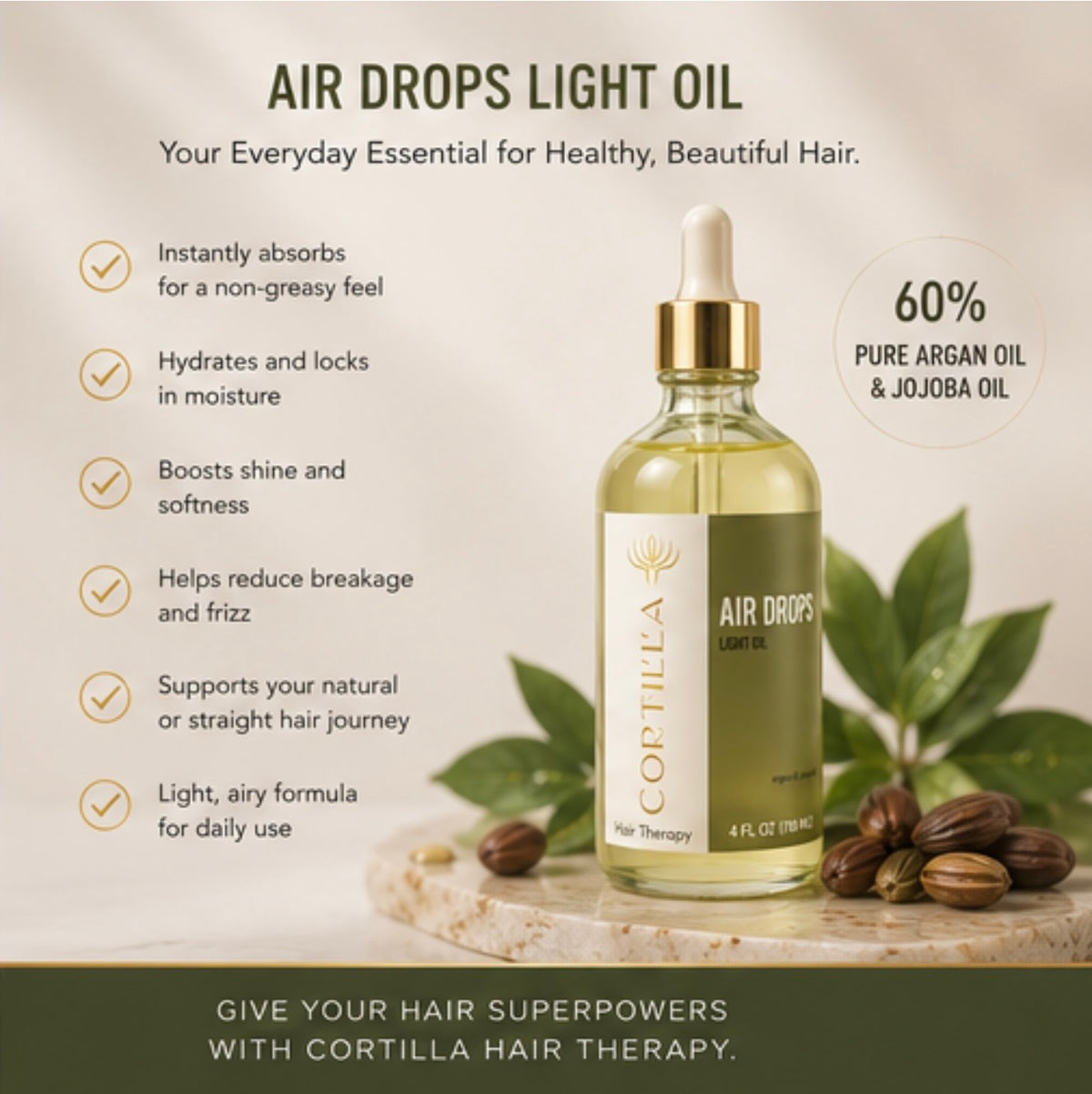 AirDrops (Light Oil) By Cortilla Hair Therapy