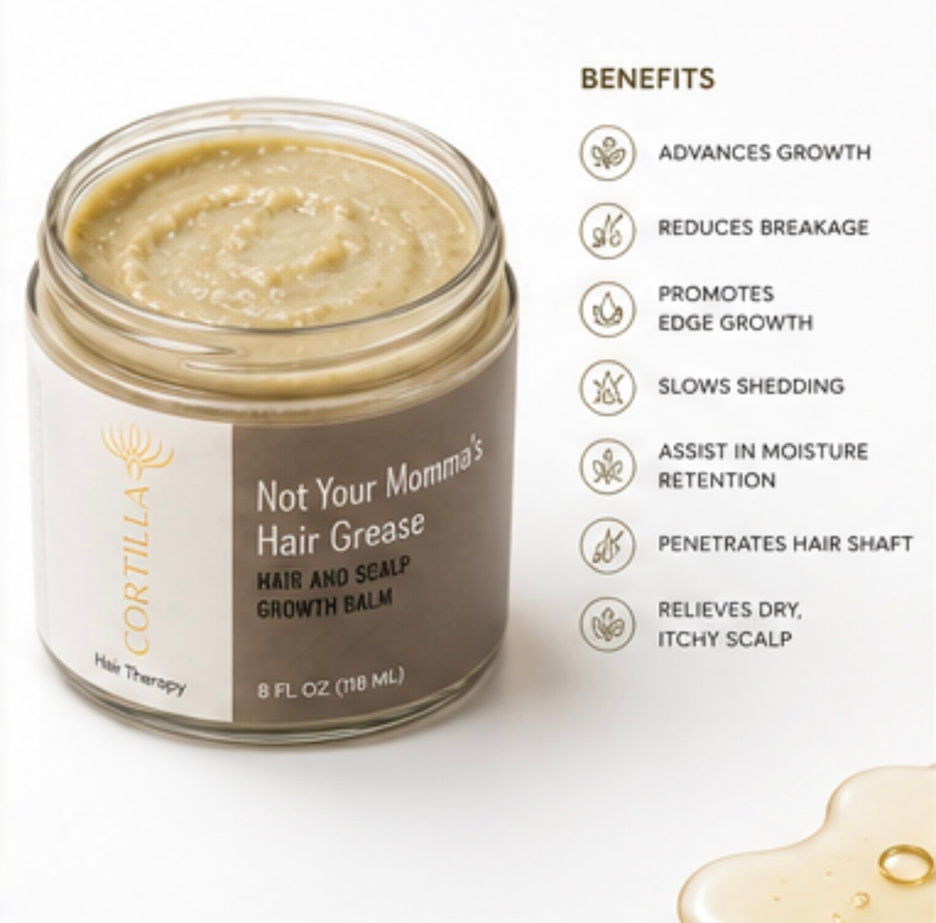 Not Your Momma's Hair Grease (Hair and Scalp Growth Balm) By Cortilla Hair Therapy