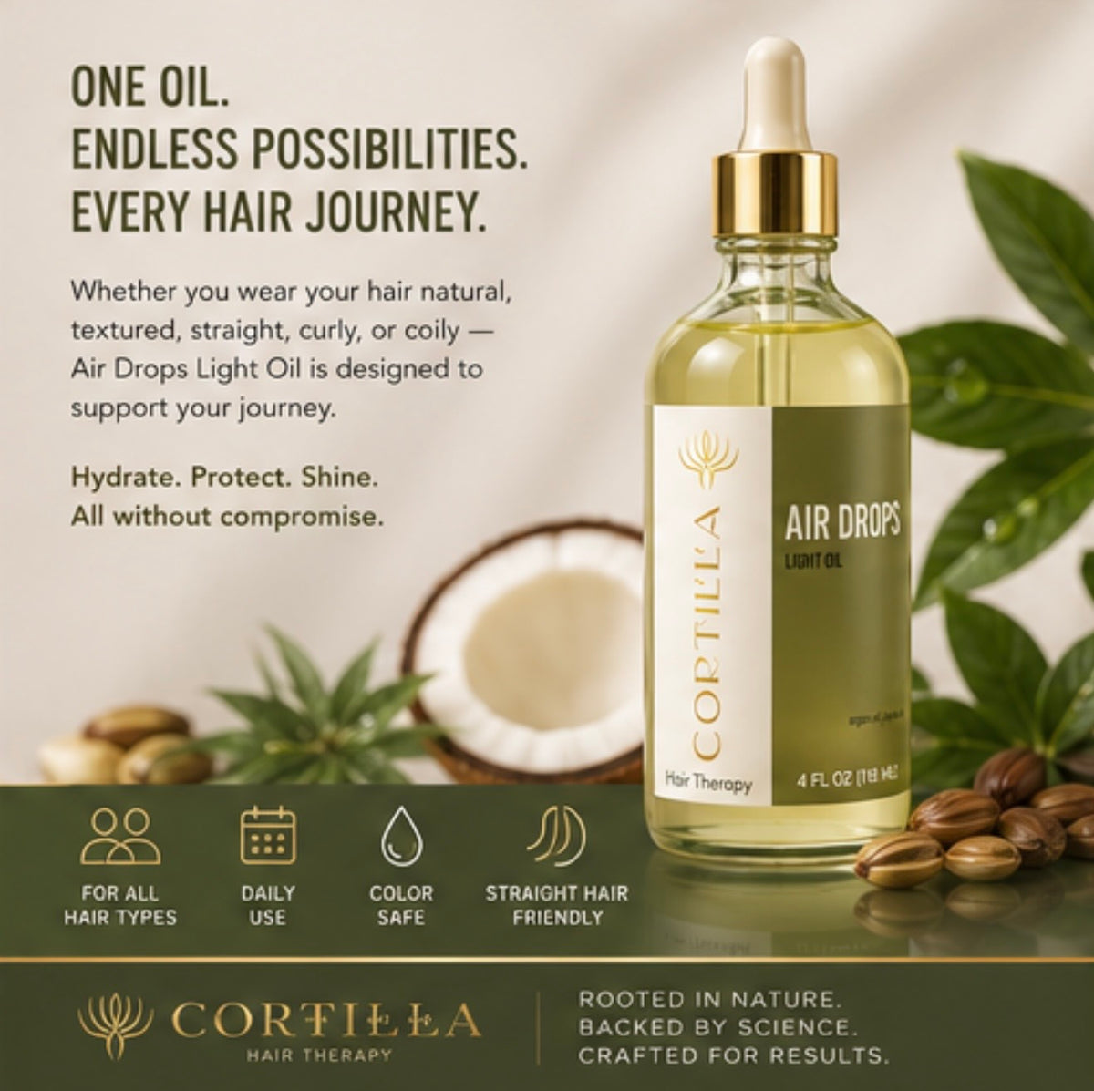 AirDrops (Light Oil) By Cortilla Hair Therapy